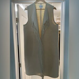 Off white 100% wool fringe vest